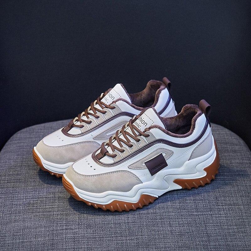 Women's Winter Sneakers Plus Velvet Warm Casual Running Sports Shoes Designer Vulcanized Shoes Platform Sneaker