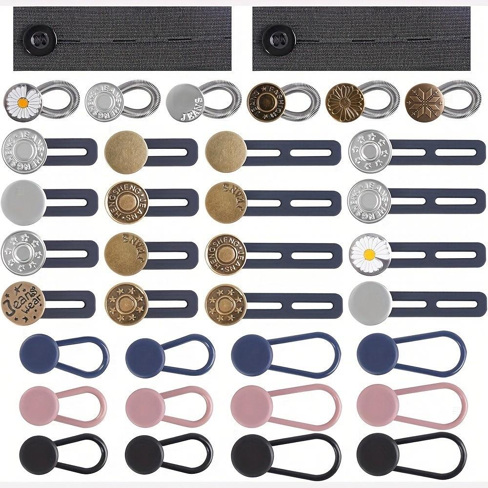 12/16/24/26 pcs Button Style Button Extenders Metal Waistband Expander No Sew Extensions  for Jeans