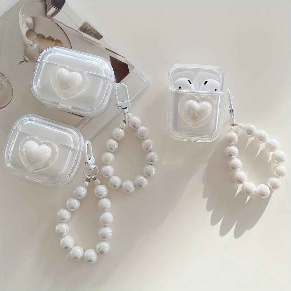 Любовь Лазер Высокая Прозрачность Чехол для Наушников Для Apple Airpods 1 2 3 4 Pro Pro2 Браслет Защита Наушников