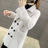 Mink Fleece Coat Women's Mid Length Cardigan Autumn/Winter New Korean Version Loose Fitting Suit Collar Knitted Coat Fashionable