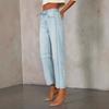 Женские брюки осенние средней посадки прямые укороченные джинсы Machete