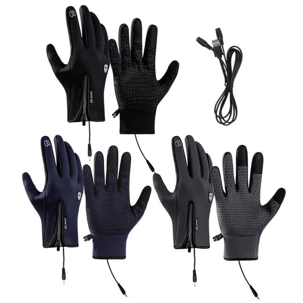 Polyester Rechargeable Gloves Waterproof Touchscreen Gloves Creative USB Heated Gloves for Winter