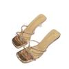 Transparent Shoes One-shoulder Shoes Half Slippers New Cool Slippers Crystal High Heels