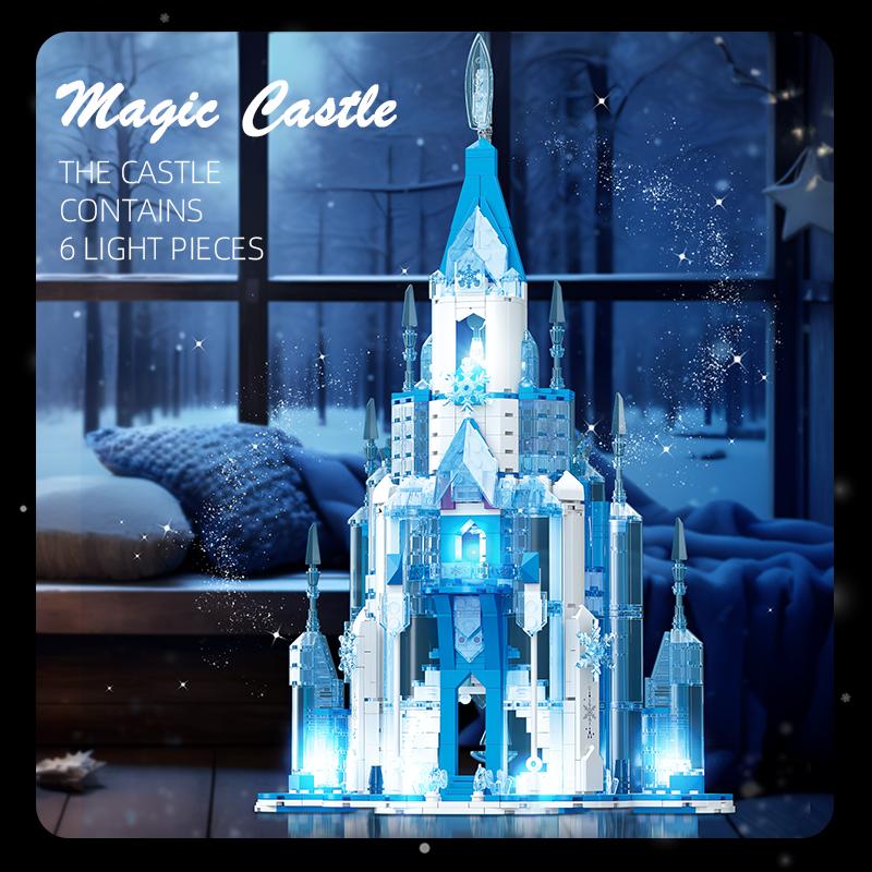 732PCS Magic Castle Building Set Creative Snow Theme DIY Educational Toys Holiday Birthday Gift for Kids Ages 6-12