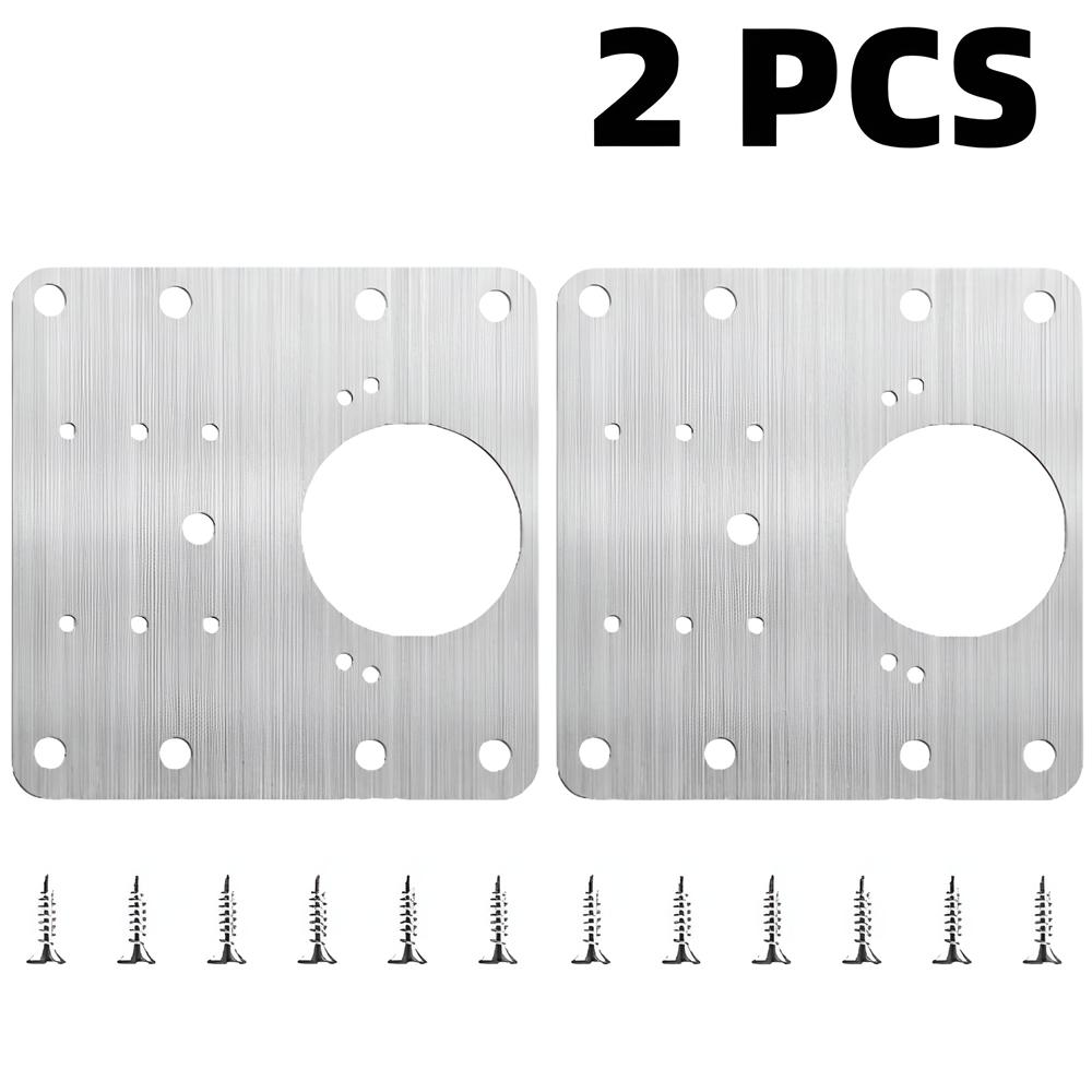 Набор для ремонта петель шкафа Монтажная пластина для дверных петель кухонного шкафа с отверстиями Плоские крепежные скобы Бытовые инструменты