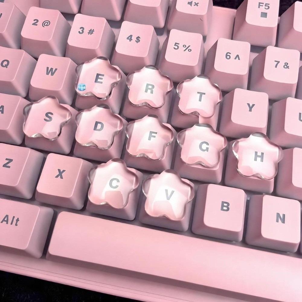 20Pcs Transparent Key Caps Round Typing Protective Cover New Nail Keyboard Stickers  For Long Nail