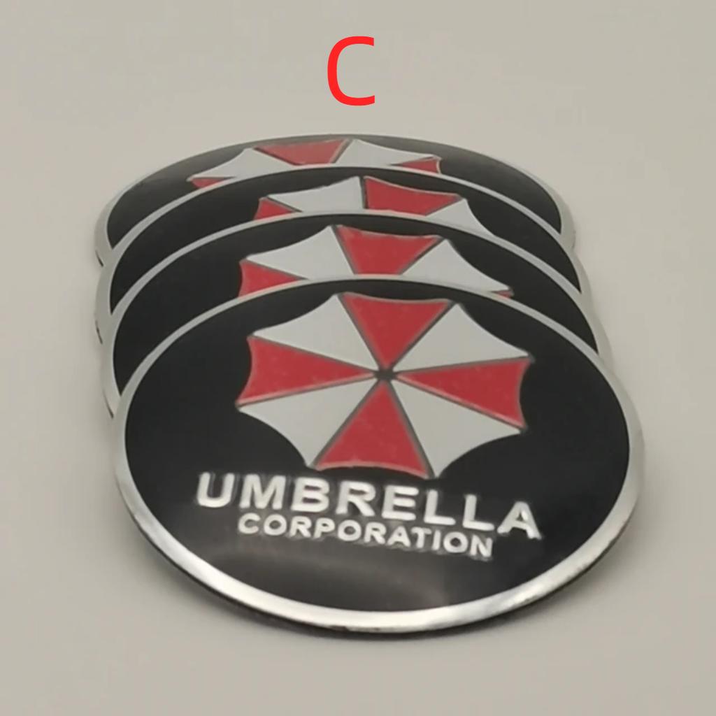 4 Pcs 56mm 60mm Umbrella Pattern Alloy Wheel Center Hub Cover Sticker C/adillac ATS B/uick GS Car Sticker Accessories