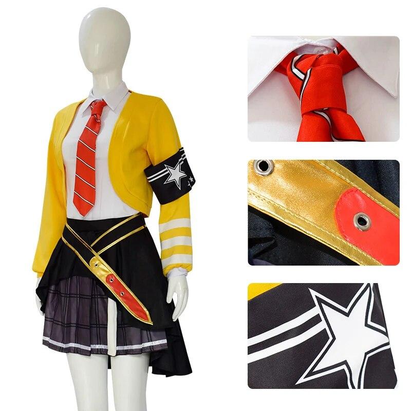 Project Sekai Косплей Костюм Tenma Saki Косплей Симпатичные наряды для девочек Саки Парик Аниме Хэллоуин Карнавальный костюм для вечеринки Униформа