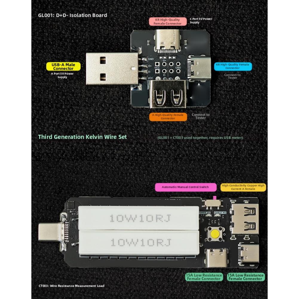Тестирование производственной линии Как показано Измерение Кельвина Четырехпроводной тестер Кабель USB-A на USB-C Кабель USB-A на MicroUSB