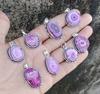 Pink Solar Quartz Gemstone 925 Sterling Silver Plated Handmade 5 PCs Fancy Pendants Jewelry SEN-97