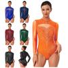 Womens Gymnastics Artistic Figure Skating Costume Ballet Jersey Jumpsuit Sparkly Rhinestone Leotards Performance Dance Outfits