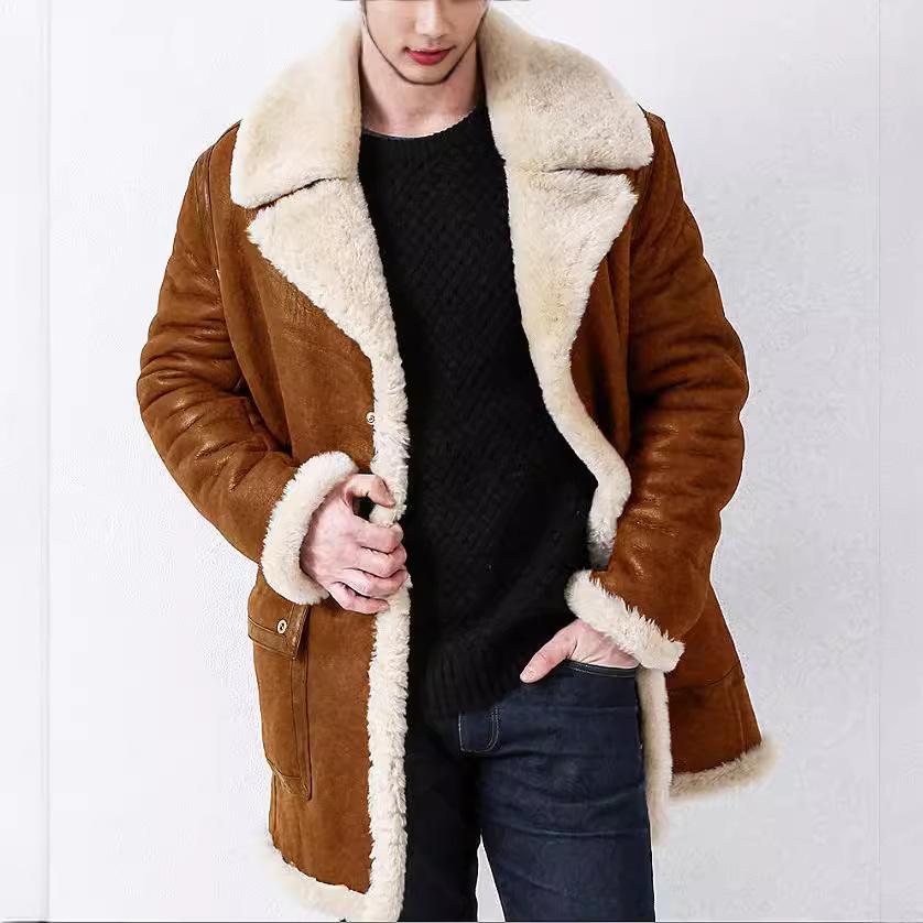 Autumn and Winter Fur All-in-one Men's Coat Imitation Fur Coat European Style Jacket