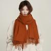 Autumn Winter Women Solid Color Scarf Soft Thermal Versatile Couple Muffler Knitted Warm Female Shawl