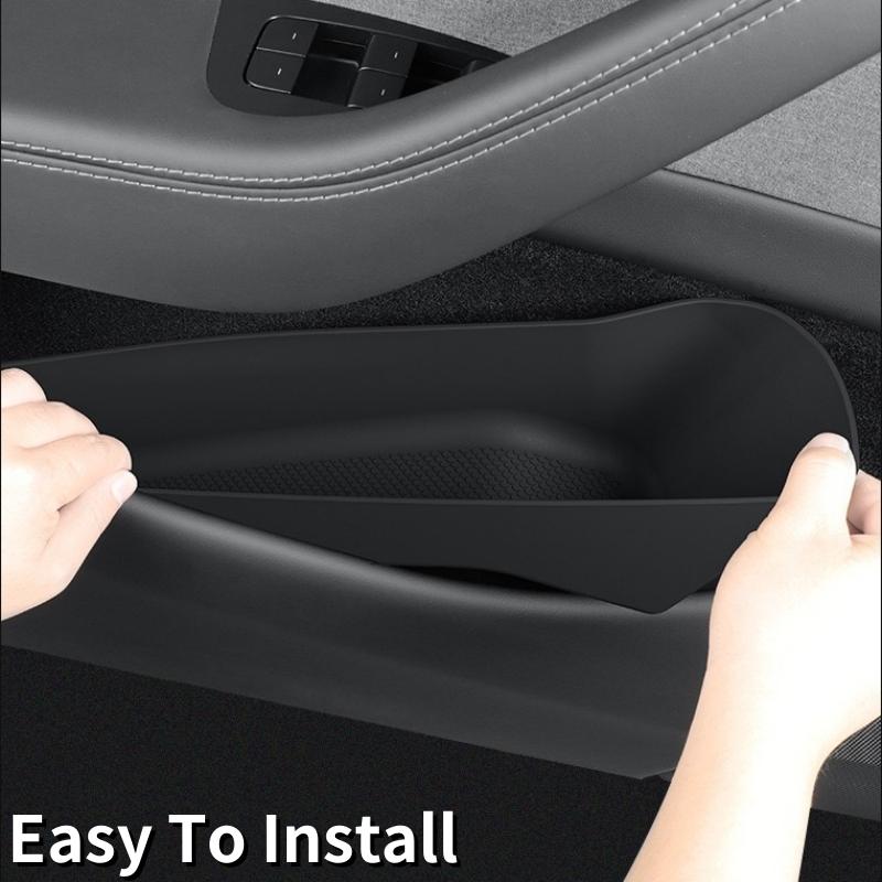 Для Tesla Model Y Launch 2025 Juniper Бокс для хранения в двери TPE Передний/Задний карман двери Внутренний органайзер Лоток Аксессуары для интерьера