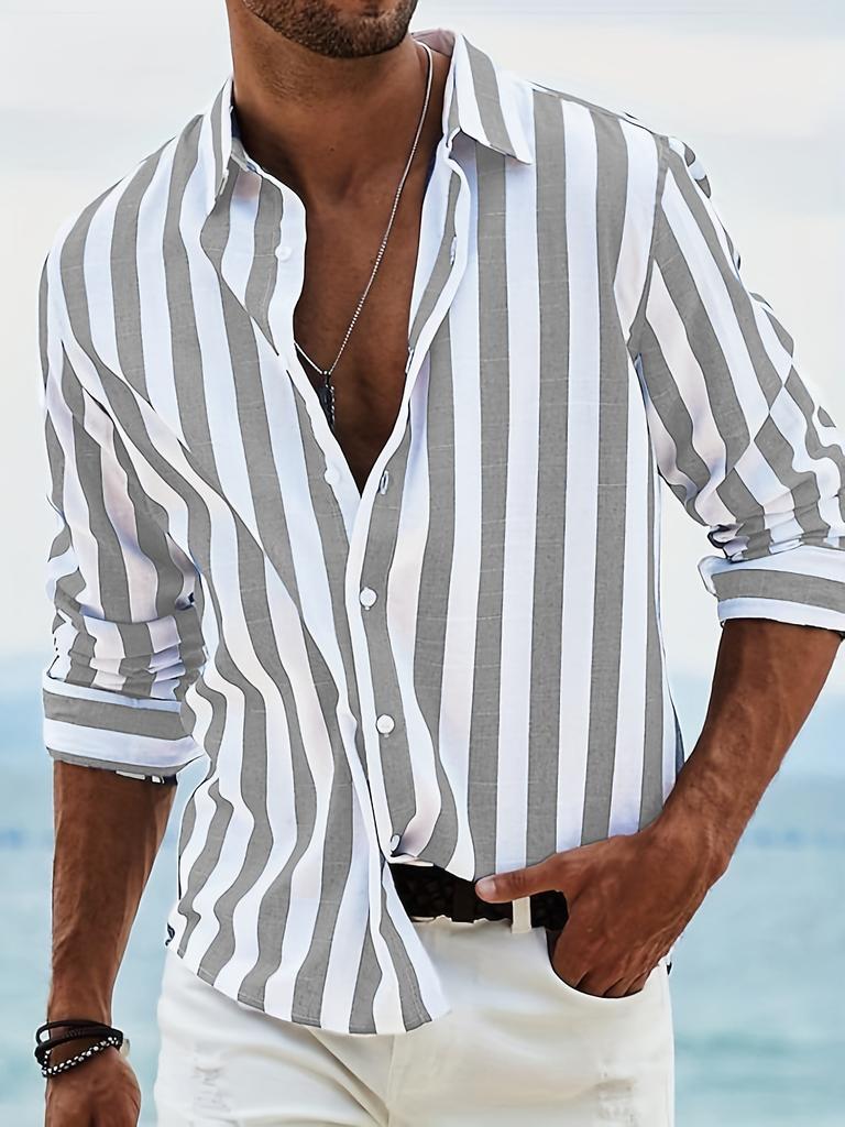Men's Casual Beach Long Sleeved Shirt