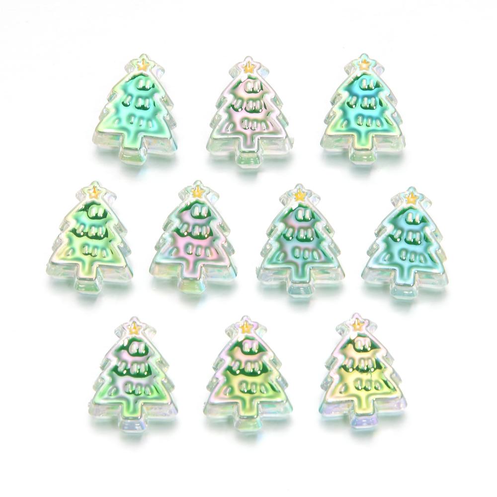10pcs Christmas Series Acrylic Beads Santa Bell Christmas Socks Loose Beads For DIY Handmade Charm Bracelet Earring Jewelry Gift