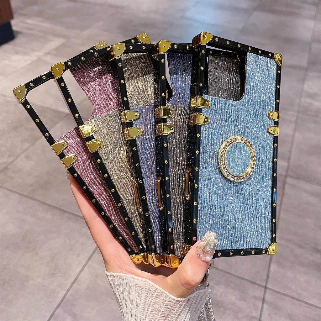 Блестящая подставка для Apple 17 Pro Max & iPhone 16/15 Силиконовый чехол с браслетом