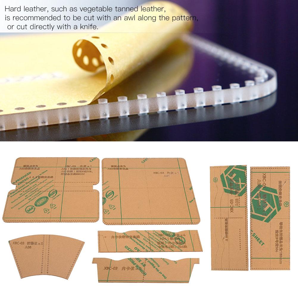 Clear Acrylic Template Set Wallet Handbag Making Stencil Leather Craft Tool