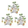 Four Cart Cute Handmade Glass Crafts Peach Small x Set "Rolling Tree" 3-Piece