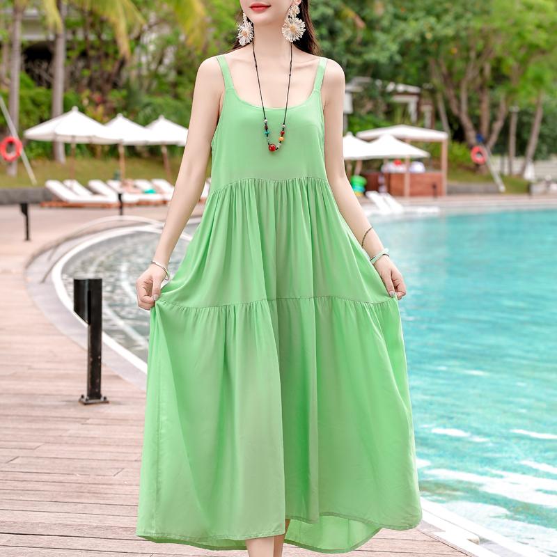 Элегантное платье на бретельках для женщин, большие размеры, повседневное летнее длинное платье, винтажная женская одежда среднего возраста