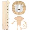 Wall Decoration - ARTEMIO - Monkey, Lion and Giraffe - Solid Wood - For Children - 3 Pieces