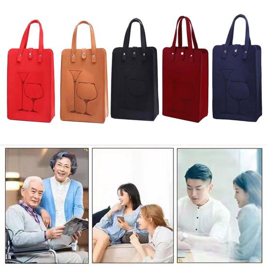 Подарочный пакет для вина. Большая несущая способность. Толстая длинная ручка. Многоразовые прочные швы. Предотвращение падения. Двойные бутылки. Праздник, свадьба, шампанское, пиво.