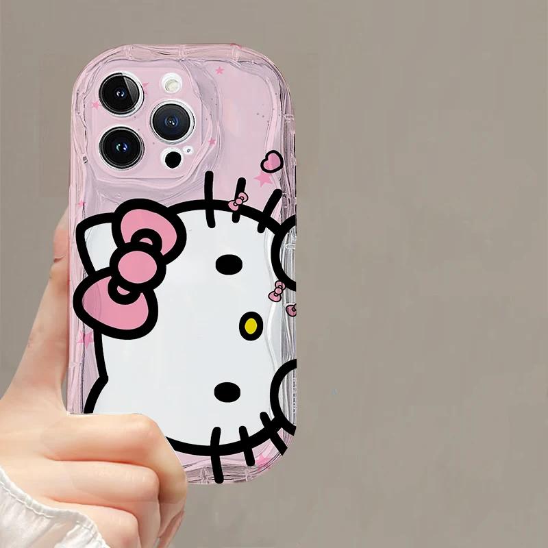 Чехол-цепочка Sanrio Hello Kitty для Xiaomi Redmi Note 15 Pro 5G 15C 15 14C 13C Note 14 13 12 Pro Plus A7 Pro 5G Милый прозрачный чехол
