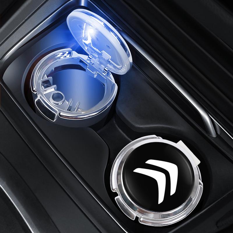 Car Interior Ashtray LED Light Portable Smoke Ashes Holder For Citroen C3 C5 Aircross C5X C4 Cactus Picasso e-C3 e-C4 C1 C6 C2