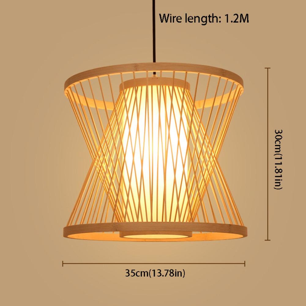 Woven Rattan Pendant Lamp Braided Wicker Chandelier Home Decor Ceiling Light Restaurant