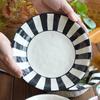 Модная новая керамическая тарелка, легкая, роскошная, черно-белая, круглая, суповая тарелка, бытовая, вкусные блюда, большие миски, столовая посуда