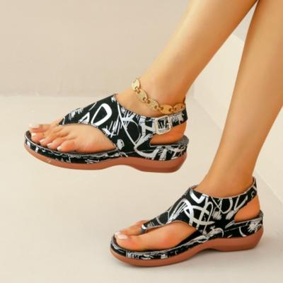 2024 Горячая Распродажа Обувь для Женщин Сандалии Женские на Пряжке с Открытым Носком на Среднем Каблуке Большого Размера Вьетнамки