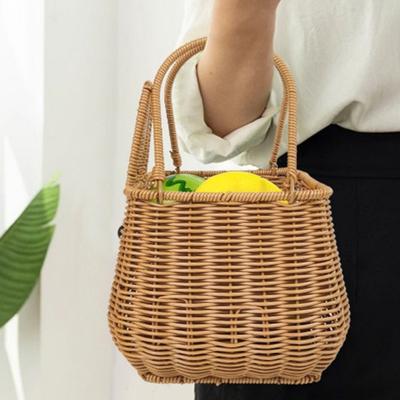 Корзина ручной работы из искусственного ротанга в форме кролика, корзина для пикника, свадебный подарок, реквизит для фотографии, корзина для хранения, корзина для фруктов в виде кролика