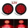 2x 16LED 12V/24V Taillight Brake Stop Running Reverse Backup Light Rear Lamp Truck Trailer Camper Van Car Round LED Amber Red