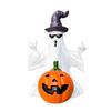 Halloween Ghost Statue Sunglasses Ghost Ornament Spooky Halloween Ghost Pumpkin Statue with Hat Sunglasses Resin for Halloween