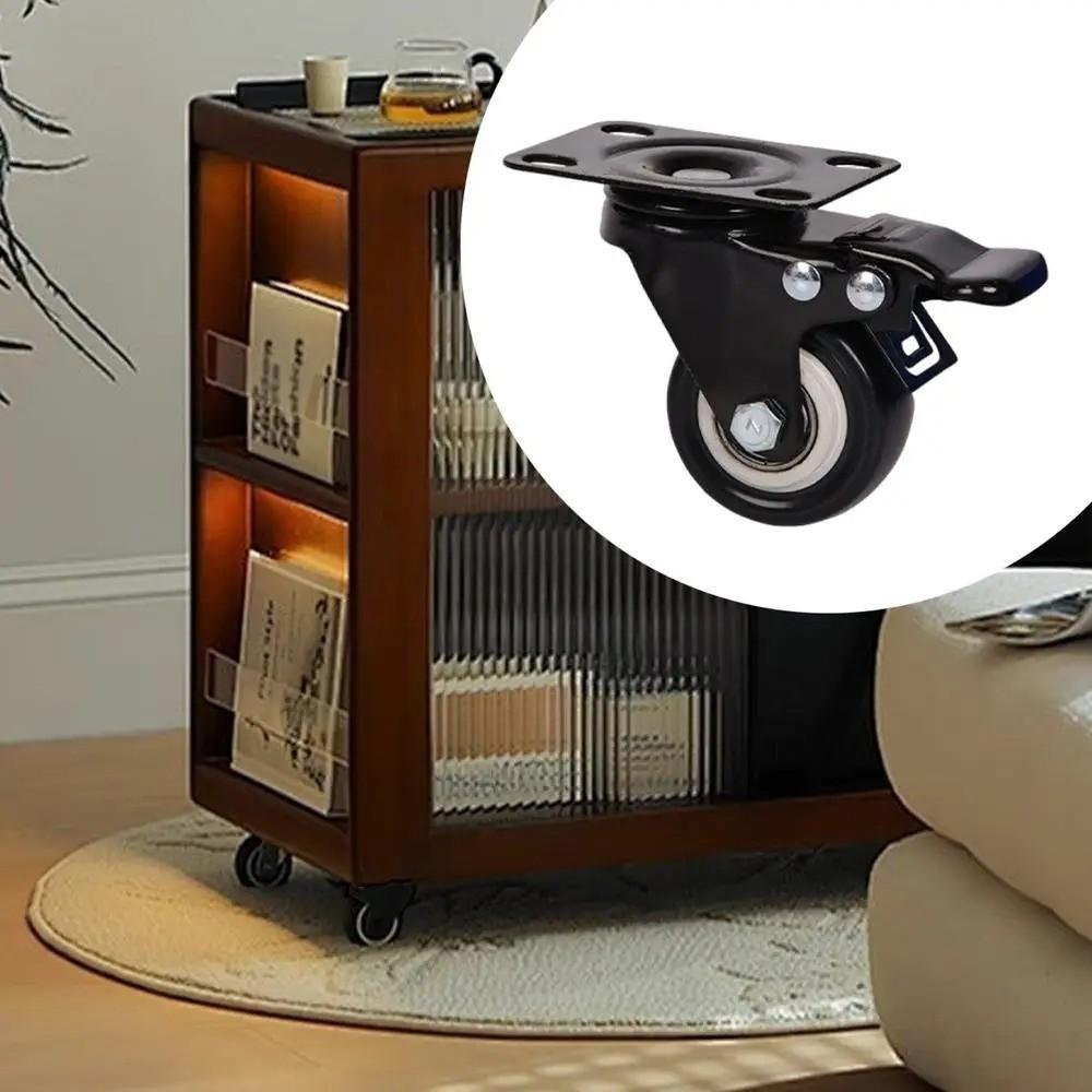 4PCS Mute Rubber Wheels Smooth Rolling Industrial Casters Heavy Duty Casters Workbench Trolley