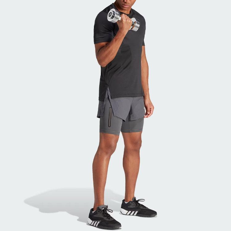 adidas Футболки HIIT Мужские Черные С Круглым Вырезом Умеренно Прямого Покроя IM1099