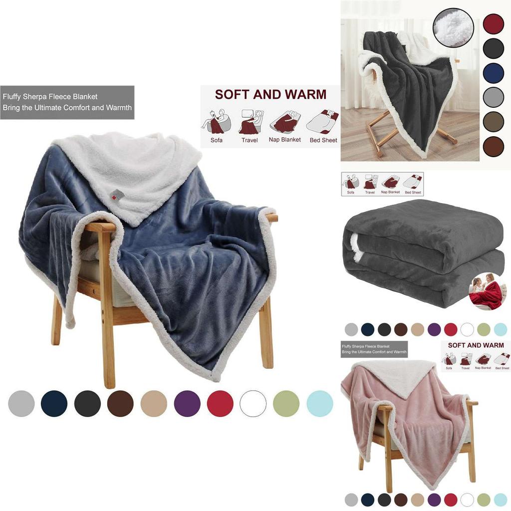 Роскошное одеяло из шерпы и фланелевого флиса, мягкое, плюшевое, теплое, утолщенное, комфортное