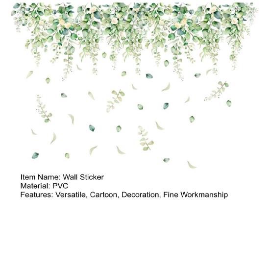 Стикер на стену, тонкая работа, яркий цвет, зеленый растительный узор, настенные наклейки для украшения дома, гостиной