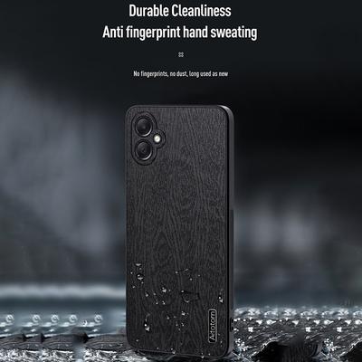 Для Samsung Galaxy A05 4G Чехол-накладка на заднюю панель телефона из ПУ-кожи с текстурой дерева, Покрытие PC+TPU