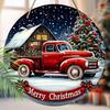 Christmas Decoration Sign,hanging decoration,2D Flat Wooden product,The Pattern Is a Red Car and Christmas tree,Christmas Gifts for Friends and Family
