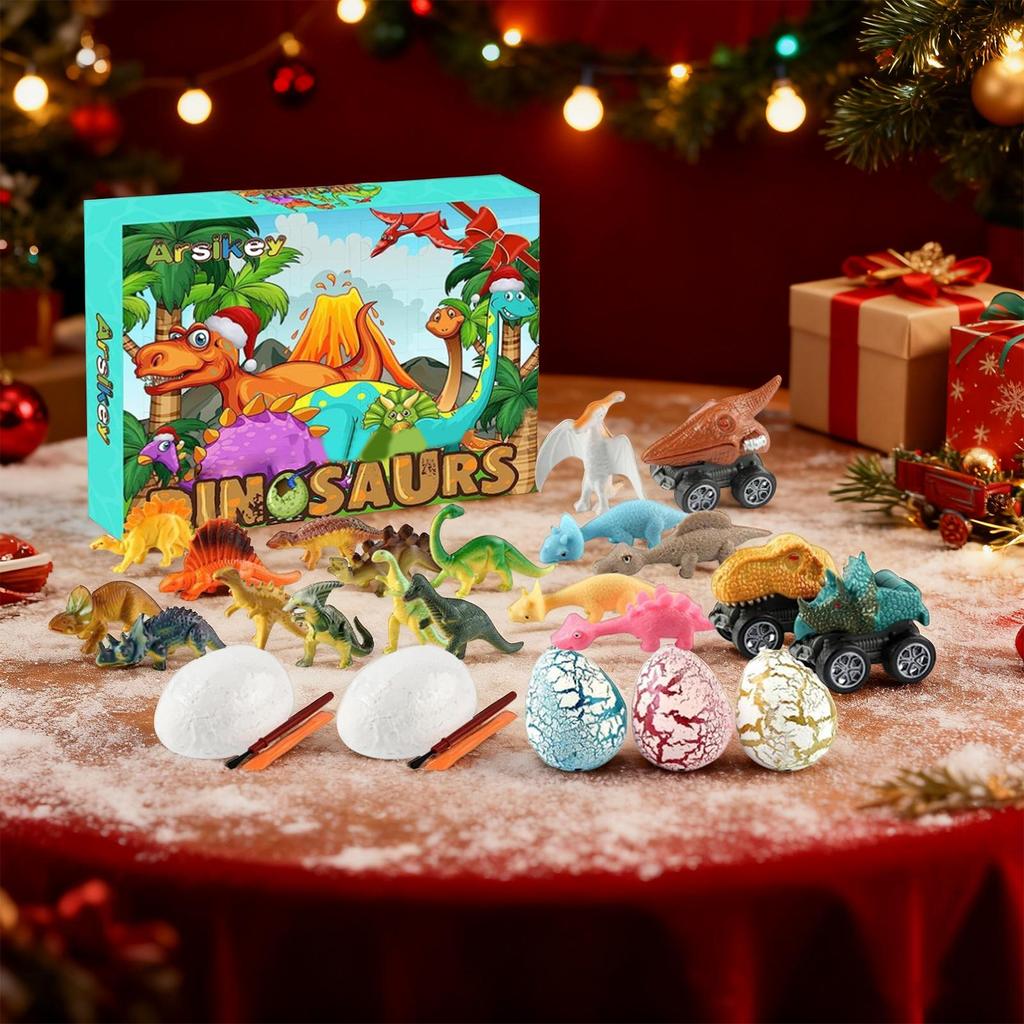 Countdown Calendar 24 Days Toy Advent Dinosaur Playset For Kids Christmas Play Collection Learning Party