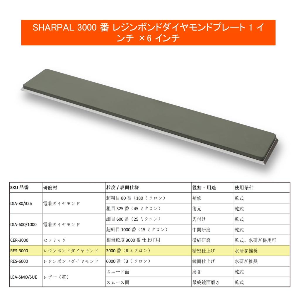 SHARPAL Алмазная пластина 3000 грит на полимерной связке 1" x 6" Мелкая отделка
