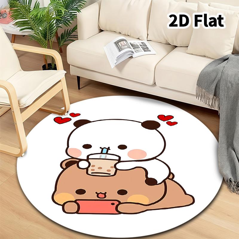 Bubu Dudu Round Area Rug Carpet Rug For Living Room Bedroom Sofa Playroom Decor Nonslip Floor Mat