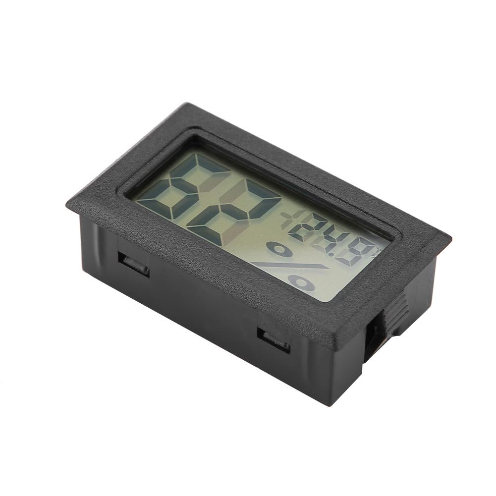Embedded Digital Hygrometer Thermometer Humidity Temperature Monitor with Built in Probe Black