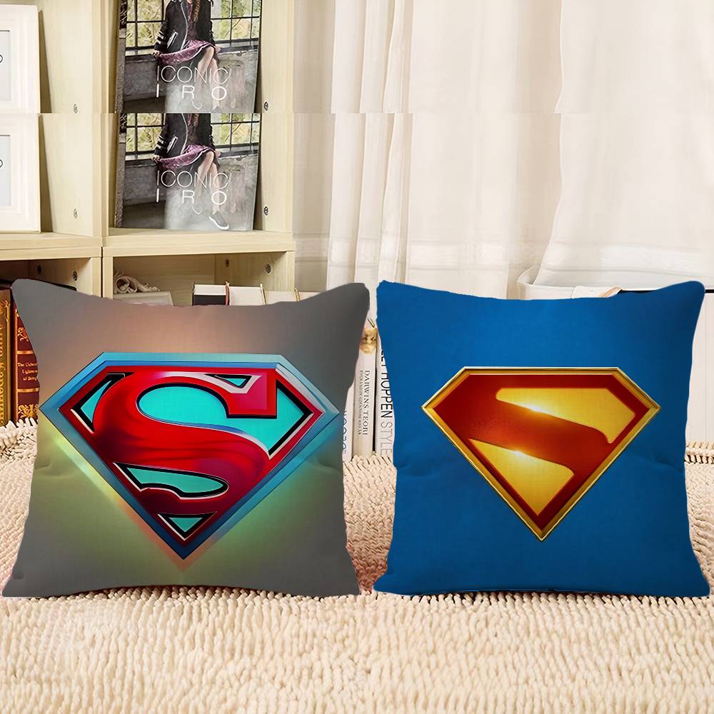 Крутая наволочка с ЛОГОТИПОМ S-SupermanS, съемная, моющаяся, чехол для подушки – Мягкий лен для любого сезона