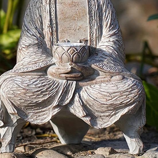 Статуя солнечного Будды, скульптура медитирующего Будды из смолы с лотосным светом, декор для дзен-сада, освещенная фигурка Будды для патио, двора, дома