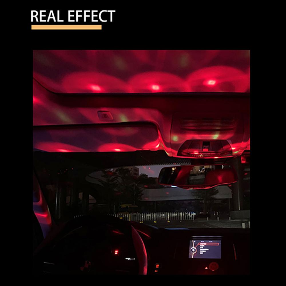3 Вт Автомобильные атмосферные огни Автомобильный проектор на крышу Свет DJ Light Дискотека Вечеринка Окружающая декоративная лампа USB-порт RGB Авто украшения Звуковые огни