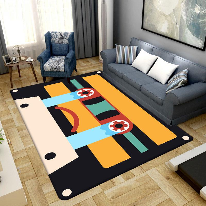 Мультфильм Кассетный Ковер Гостиная Спальня Напольный Коврик Коврик Цветочный Нескользящий Домашний Декор Коврик