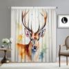 2PC Home Decoration Curtains With Animal Background And Rod Pocket Curtains, Kitchen, Coffee Shop, Living Room, Balcony, Garden