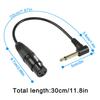 QIANRENON 90 Angle TS 6.35mm To XLR Unbalanced Microphone Cable, XLR Female To 1/4" 6.35mm TS Right Angle Mono Audio Extension Cable for Mixer Amplif
